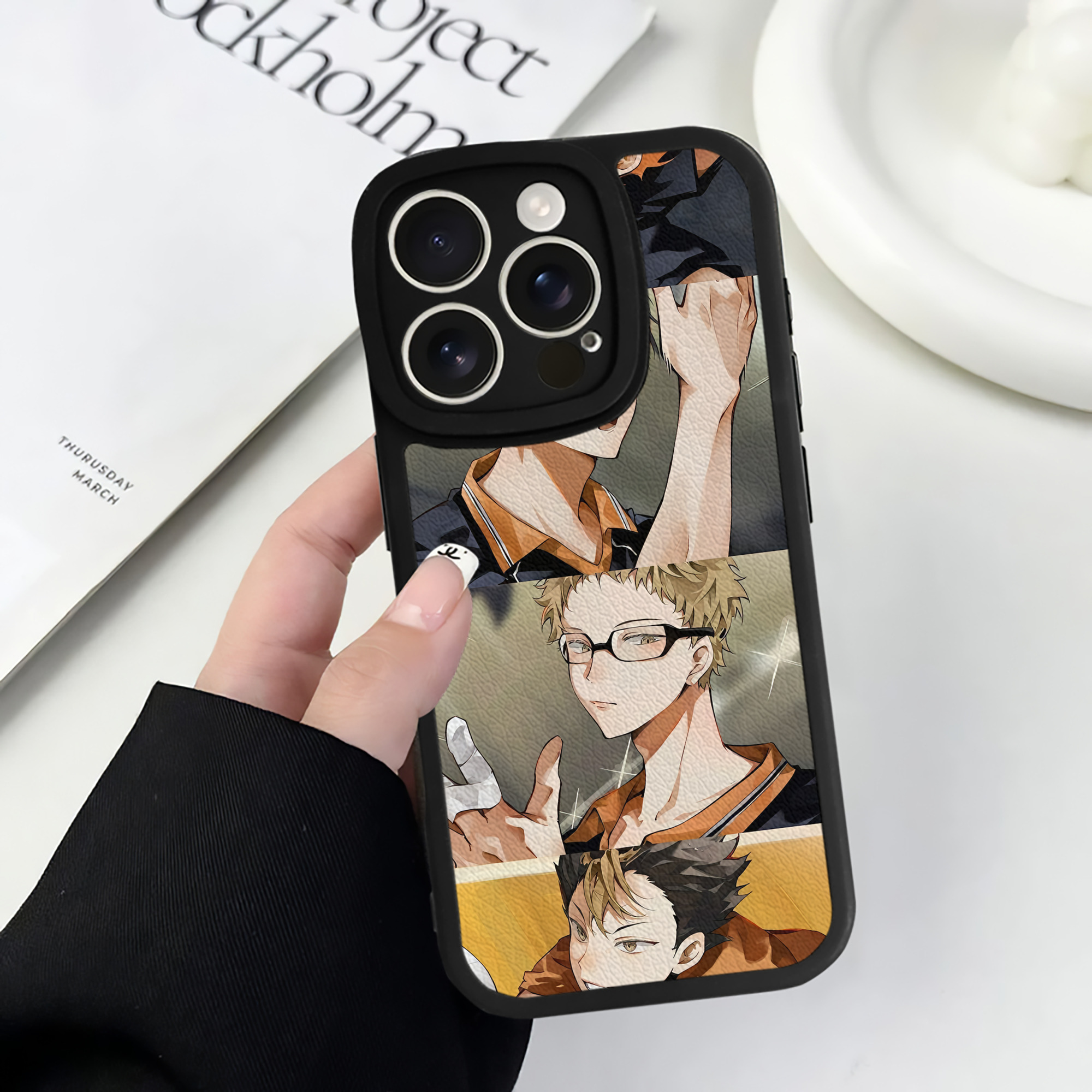 （画像用） ハイキュー!! Haikyu!! 【iPhone 16シリーズ対応】シリコンスマホケース（レザー調） 材質：シリコン